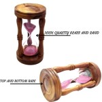 Wooden Sand Timer Hourglass Handcrafted Beautiful Wooden Sand Timer Sandglass Antique Nautical Decor Theme Wooden Finish Hourglass For Home &amp; Office