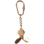 BrassAntique Nautical Propeller Key Chain With Carabiner Clip