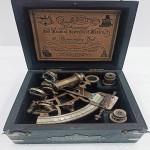 Brass Nautical Sextant J Scott London Vintage Antique Astrolabe Ship Navigation Instrument Celestial and Nautical Sextant with Two Extra Sighting Telescope/Astrolable Sextant Tool with Wooden Box Case