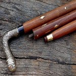 Nautical Vintage Brass Men and Cock Head Handle Handmade Wooden Walking Stick