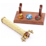 Marblescope Brass Kaleidoscope with Interchangeable Glass Marbles, Includes Hardwood Display Stand-A Thoughtful Gift for the Discerning Collector