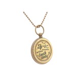 LIFE IS MEASURED BY, Quote Antique Nautical Vintage Directional Magnetic Compass Necklace