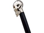Brass Walking Stick Unique Knob Skull Head Walking Stick Cane Victorian Wooden Cane, Black and Silver, Skull Handle Vintage Style