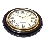 Wood Big Antique Abstract Look Designer Home and Office Wall Clock (Brown, 16 inch)