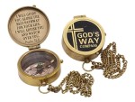 God’s Way Compass – Solid Brass Engraved Compass with Psalm 32:8 Scripture | Christian Gift for Boys & Girls | Baptism, First Communion, Confirmation, Catholic Gift for Men | Faith Keepsake Compass