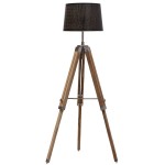 Classic Wood Tripod Floor Lamp Home Decor Lamp with Shade and Bulb