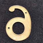 4 Inch Premium Bright Solid Brass Door House Numbers and Street Address Plaques Numbers for Residence and Mailbox Signs (Number 6)