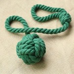 2pcs Braided Drapery Tiebacks Curtain Holdbacks Hand Knitting with Single Ball Cotton Rope Tassel - Green