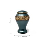 Green Classic Leaf Band Keepsake Urn Small container for Funeral Ashes