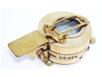 Antique Brass Military Navigation Compass | Vintage Marine Polished Pocket Compass | Nautical Survival Trekking Hunting Outdoor Navigational Instrument