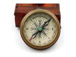 Brass Handmade Fully Functional Compass with Leather Case | Robert Frost “The Road Not Taken” Poem Engraved | Vintage Nautical Pocket Compass Gift for Son, Husband, Traveler, or Collector