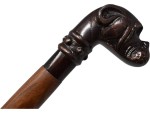 Antique Dog Head Handle Walking Cane – Vintage Style Brass Handle Wooden Stick for Men & Women, 37 Inch Foldable Walking Stick, Collectible Gentleman’s Cane Gift Décor Accessory