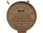 To My Grandson Compass from Grandma – Solid Brass Engraved Compass with Leather Case, Inspirational Quote “Always Find Your Way Back Home” – Graduation, Birthday, Christmas Gift