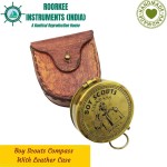 Personalized Engraved Magnetic brass compass American Boy Scouts Compass/Scout Oath w/Leather Carry Case