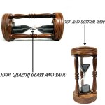 Wooden Sand Timer, Hourglass or Sand Clock Vintage Maritime 12 Inches Nautical ( Black )