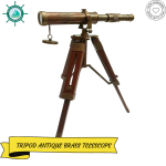 Vintage Telescope for Home Decor, Vintage Telescope Marine Spyglass Brass Telescope with Wooden Tripod Stand Replica Gift