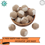6 Jute Rope Balls/Nautical Balls/ Vase Filler/Living Room Décor/Decoration Balls Ornaments DIY Crafts (Mix)