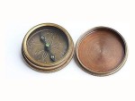 Solid Brass Compass with Leather Case – Engraved Tolkien Quote “Not All Those Who Wander Are Lost” – Vintage Adventure Compass Gift for Travelers, Readers, Graduates & Retirement