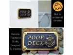 Poop Deck Brass Plaque | Nautical Bathroom Wall Décor Sign | Funny Beach Theme Home Decoration | Vintage Maritime Door or Wall Plate | Solid Brass Handmade Bathroom Gift for Coastal Homes