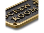 Screw Room Brass Door Sign Plaque | Vintage Nautical Wall Plate with Anchor Design | Solid Cast Brass & Black Enamel Finish | Boat Cabin Door Decor | Maritime Gift for Sailors