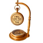 Decorative TableClock Compass | Desk Sundial - Shelf Decor Timeless Vintage Table (Love You)