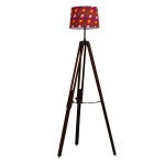 Classic Wood Tripod Floor Lamp Nautical Floor Home Decor Lamp with Shade and Bulb