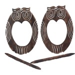 Beautiful Curtain Tiebacks, Antique Wooden Curtain Hook, Owl Rustic Decorative Curtain Holdbacks, Set Of 2