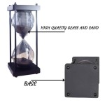 Hourglass Timer 60 Minute, Black Wooden Frame Decorative Sand Timer (Black Sand, Large Size)