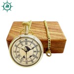 Handmade Shiny Brass Mother Teresa ( Vintage Art ) Pocket Watch With Wooden Box