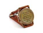 Vintage Brass Wrist Compass with Orange Leather Strap | Handmade Nautical Direction Watch Style Compass for Travel, Hiking, Gifts & Home Decor