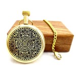 Handmade Shiny Brass Mother Teresa ( Vintage Art ) Pocket Watch With Wooden Box