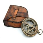 Antique Nautical Vintage Directional Magnetic Sundial Clock Pocket Marine Compass Essential Baptism Gifts with Leather Case for Loved Ones, Son, Love, Partner, Spouse,Fiancé 2.8&amp;amp;amp;amp;amp;amp;amp;quot;