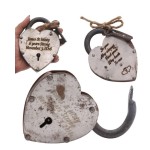 Handmade 4 inch White Heart Shape Iron Lock