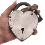 Handmade 4 inch White Heart Shape Iron Lock