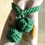 2pcs Braided Drapery Tiebacks Curtain Holdbacks Hand Knitting with Double Ball Cotton Rope Tassel - Green