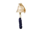 Handcrafted Solid Brass Nautical Bell – Heavy Wall Mount Ship’s Bell with Rope Handle, Polished Maritime Décor