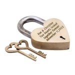 RIIZXY026C handmade 3.25 inches heart shape brass lock