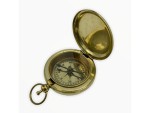 Solid Brass Push Button Pocket Compass with Wooden Box – Vintage Directional Magnetic Compass for Navigation, Hiking, Camping, Boating, and Gift for Men & Women