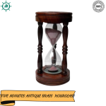 Sand Timer Hour Glass Shesham Wood 15 Minutes (Brown Sand)