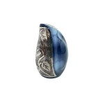 Esoteric Blue urn, engraved flower design small keepsake Teardrop Human Cremation Urn for Ashes.