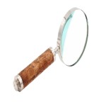 Nautical Vintage Handheld 4 inch Brass Magnifier Map Reader Magnifying Glass with Leather Handle Magnifying Glass