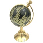 Brass Table Clock with Globe Stand Vintage Table Clock