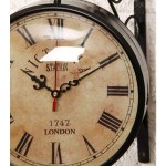 Gift 12-Inch Dial Vintage Antique Black Station Double Side Wall Clock 