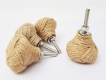Handmade Jute Rope Knot Drawer Knobs (Set of 4) – 35mm Nautical Cabinet Pull Handles for Wardrobe, Dresser, Kitchen Cupboard – Rustic Coastal Vintage Décor Hardware