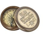 Vintage Brass Compass Engraved \'Not All Those Who Wander Are Lost\' with Handmade Leather Case – Inspirational Gift for Travelers, Adventure Lovers & Graduates