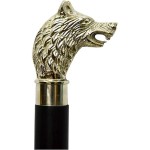 Wolf Head Brass Handle Walking Stick Design Vintage Victorian Walking Stick 37 inches Wooden Walking Cane Stick