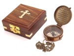 For I Know The Plans I Have For You” Jeremiah 29:11 Brass Engraved Compass with Leather Case | Christian Inspirational Compass Gift for Baptism, First Communion, Graduation, Confirmation, Boys & Girls