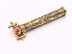 New Vintage Brass Kaleidoscope Toy with Interchangeable Marble Scope Solid Brass Barrel & Wooden Display Etched Brass Design