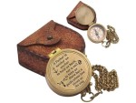 Engraved Brass Compass with Quote – “A Father is Neither an Anchor…” – Handmade Vintage Compass with Chain & Leather Case – Perfect Gift for Dad, Father’s Day, Birthday, or Retirement