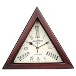 Triangle Wood Designer Large Wall Clock (Brown, 12 Inch)